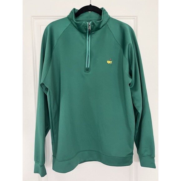 Men’s Masters Tech Quarter Zip Pullover In Masters Green Medium EUC - Picture 1 of 8